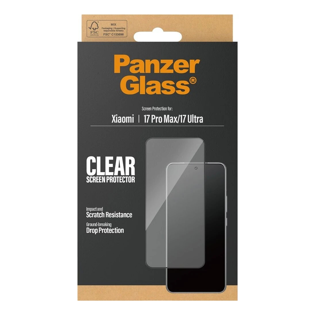 Protection écran Panzer Glass pour Xiaomi 17 Pro Max/17 Ultra. Clair, résistant aux chocs.