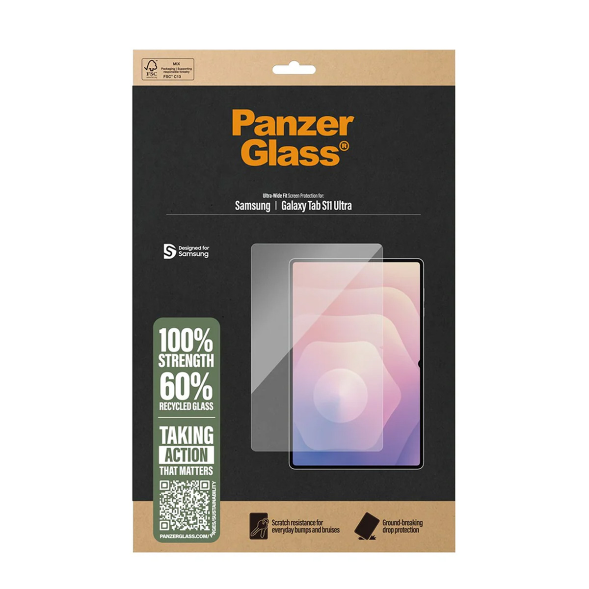 Panzer Glass screen protector packaging for Samsung Galaxy Tab S11 Ultra.