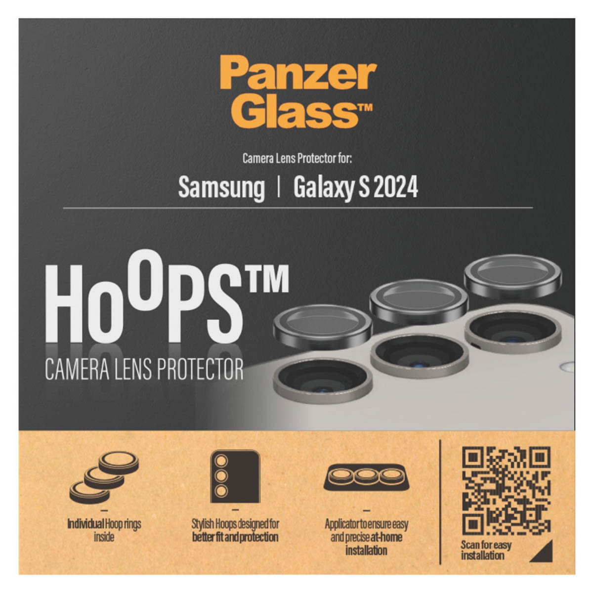 Panzer Glass Hoops cameralensbeschermers voor Samsung S2024.