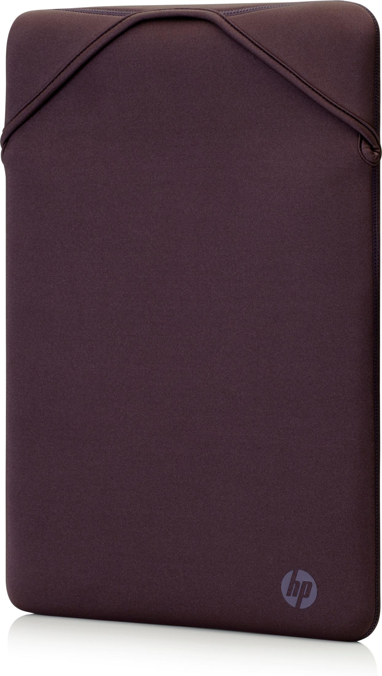 Dunkelviolette HP Laptoptasche mit dezenter Naht und Logo.
