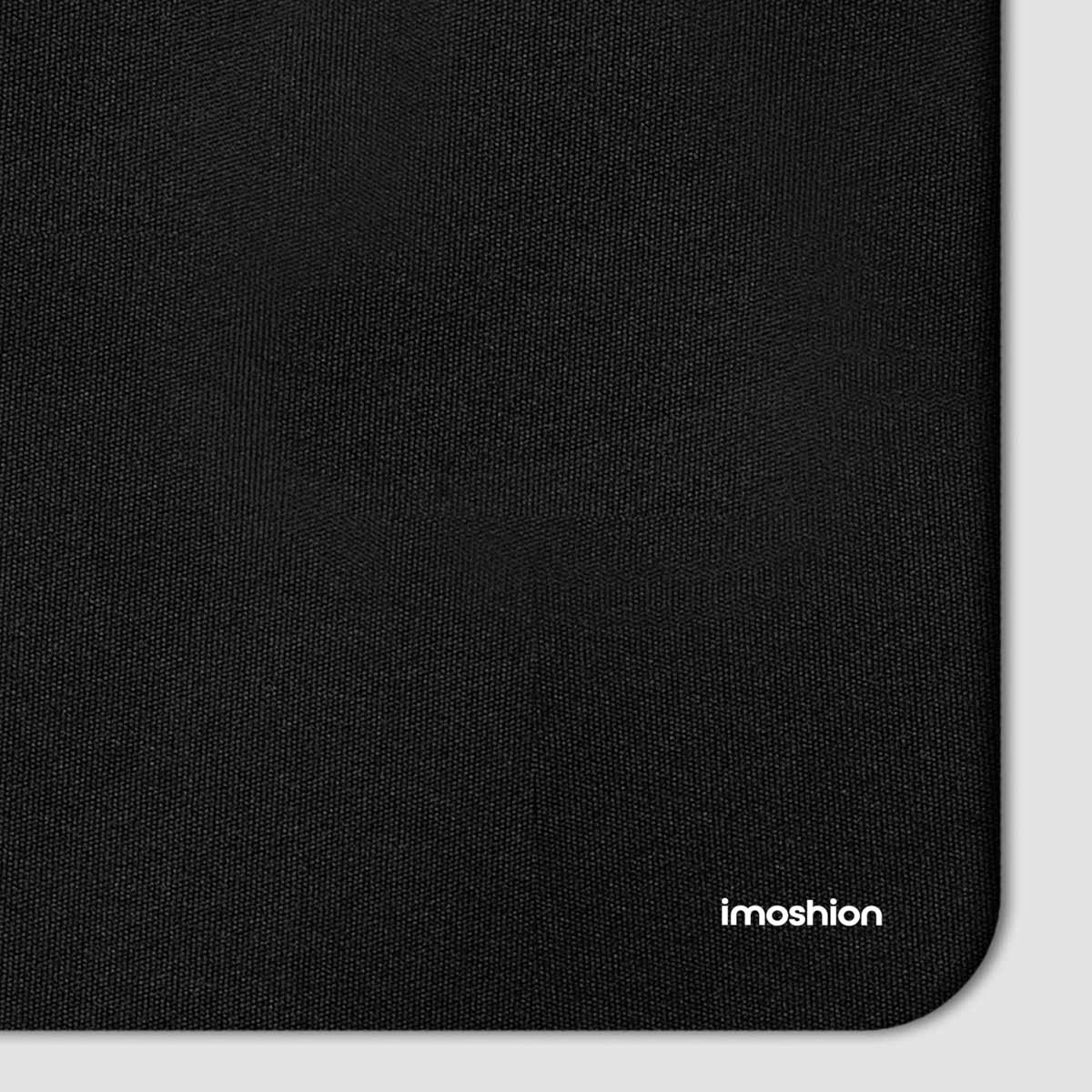 A black fabric with the white logo 