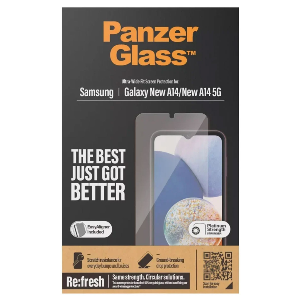 Protezione schermo Panzer Glass per Samsung Galaxy A14/A14 5G.