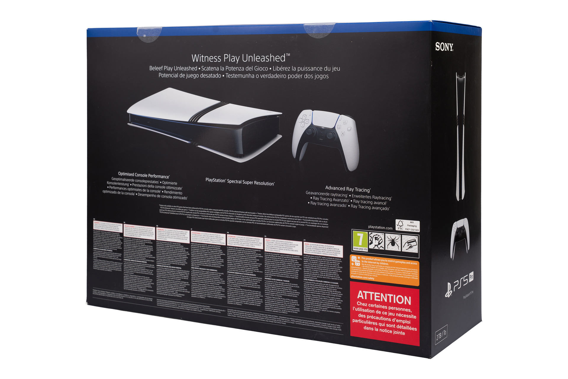 Verpackung der Sony PlayStation 5 mit abgebildeter Konsole und Controller.