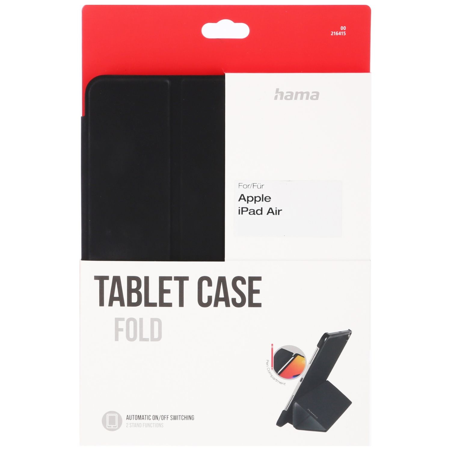 Etui Hama do Apple iPad Air, czarne, składane z podstawką.