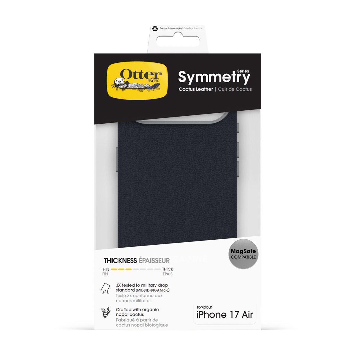 OtterBox Symmetry iPhone Hülle aus Kakteenleder, MagSafe kompatibel.