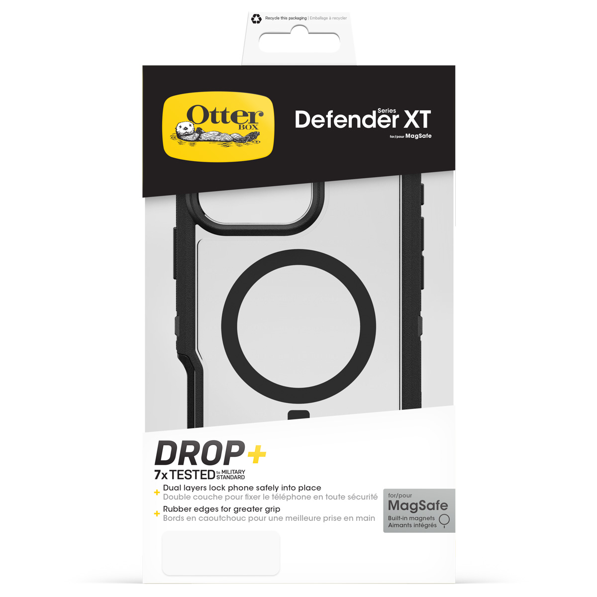 Funda OtterBox Defender XT para MagSafe con doble protección y bordes de goma.