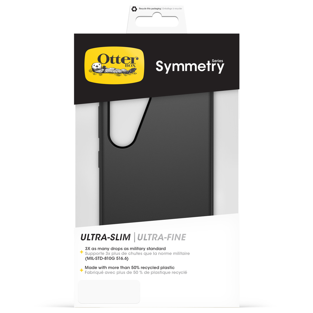 OtterBox Symmetry telefoonhoesje, zwart, ultraslank.