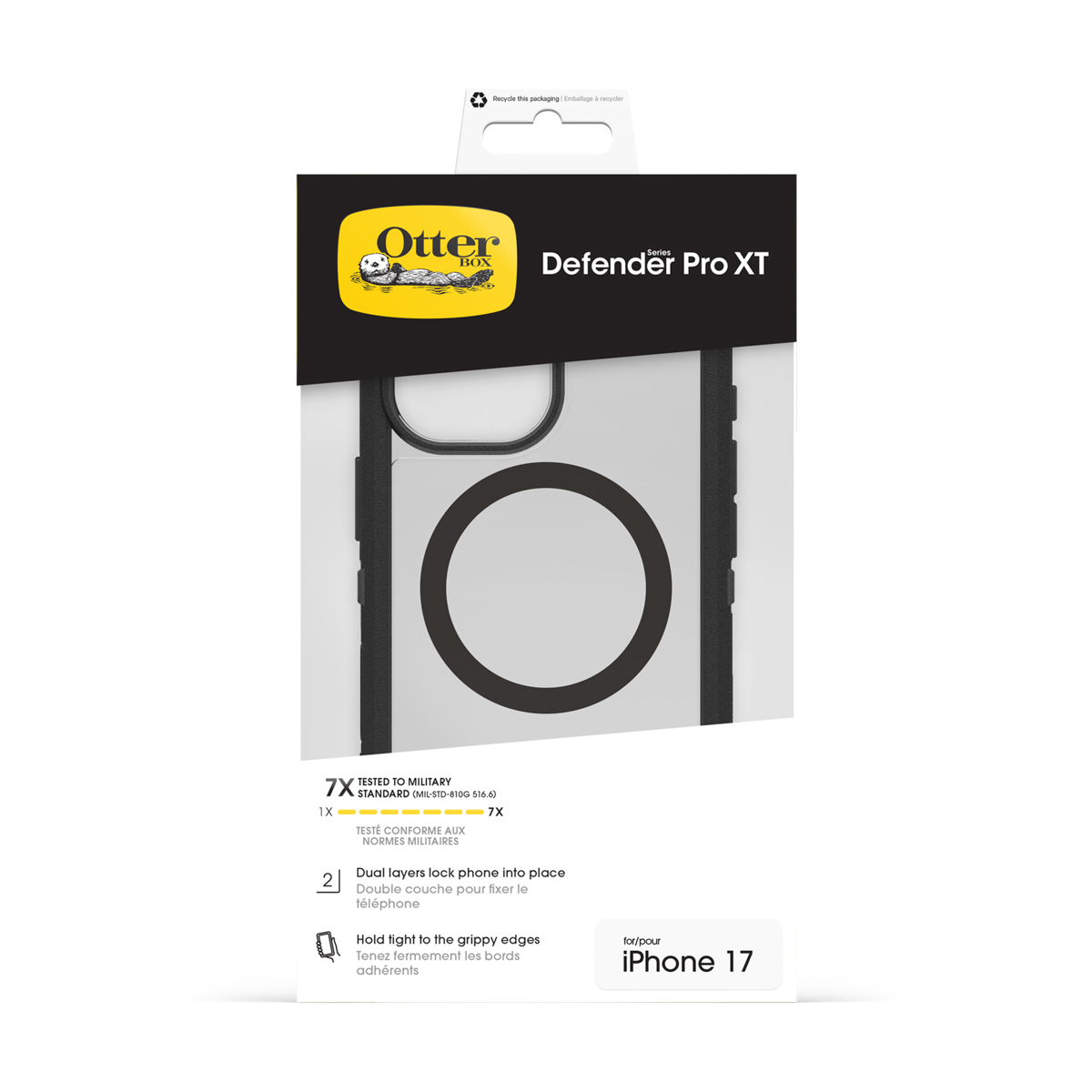 OtterBox Defender Pro XT Hülle für iPhone 17, militärisch getestet, doppelt geschützt.