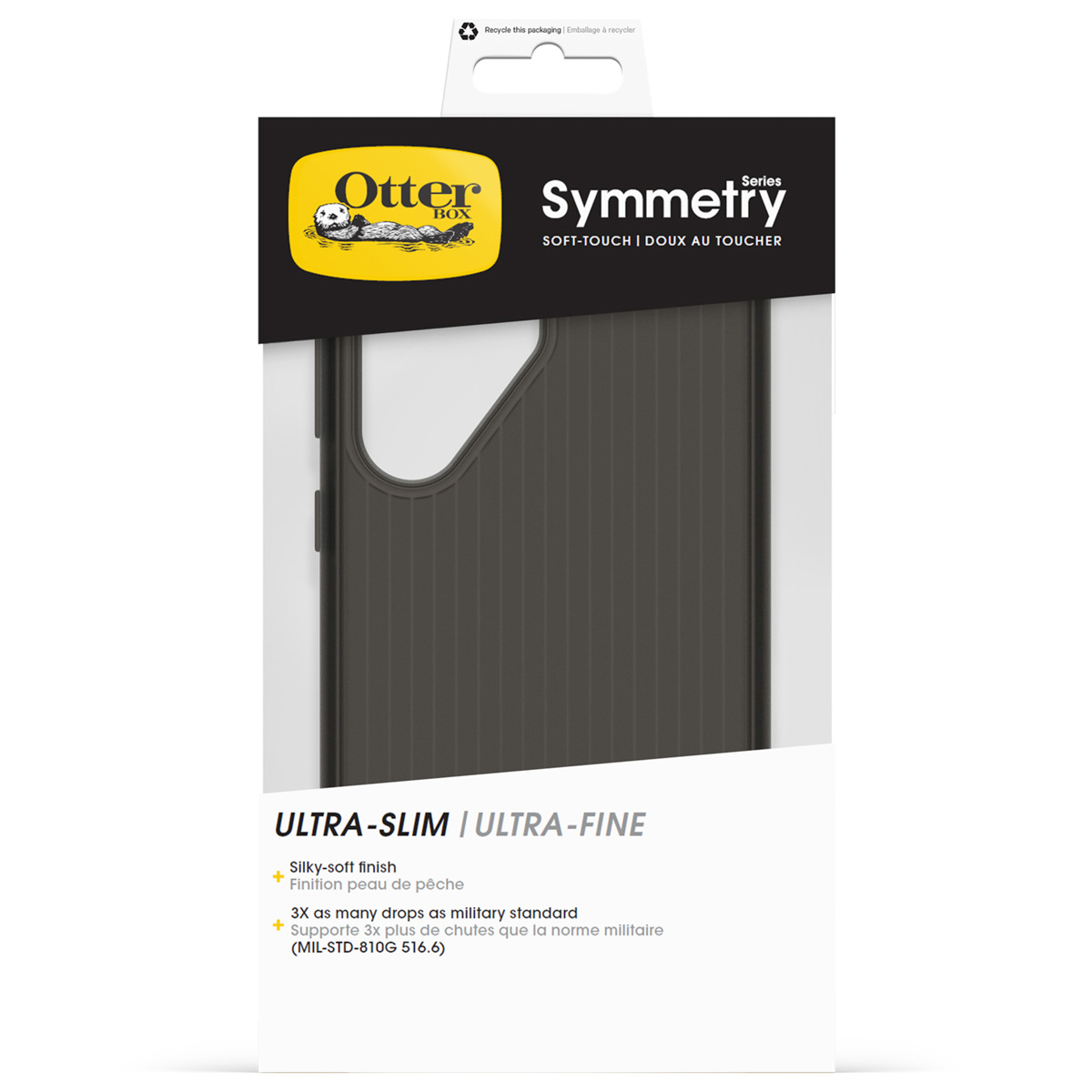 Custodia OtterBox Symmetry, grigio scuro, ultrasottile, con protezione militare.