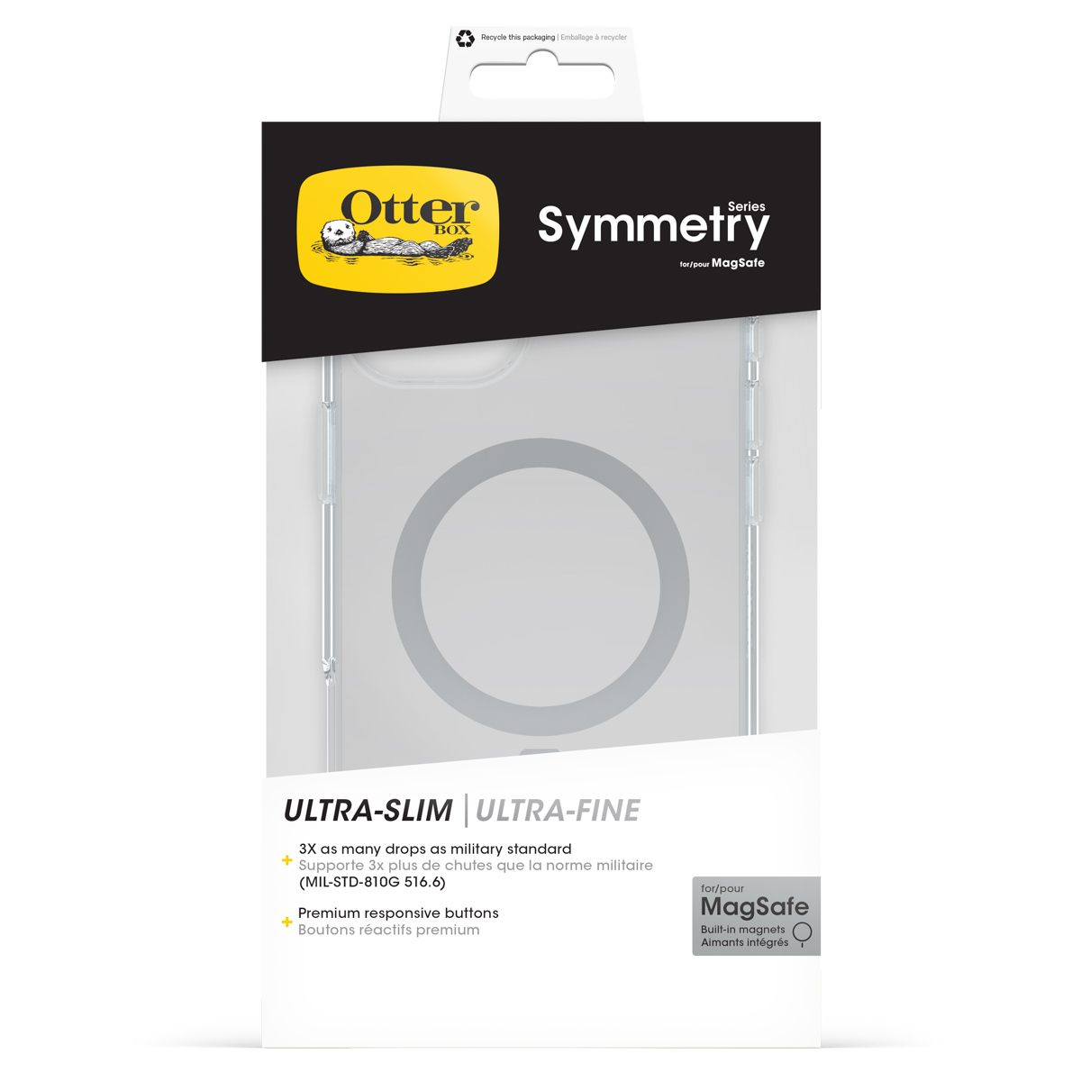 Verpackung des OtterBox Symmetry MagSafe-Schutzhülle mit Otter-Logo.