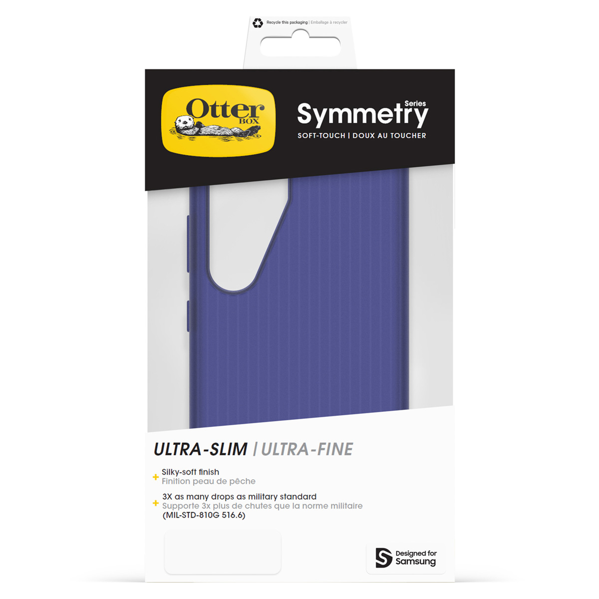 Paarse Otter Box Symmetry hoes voor Samsung, ultra-slank, militaire standaard.