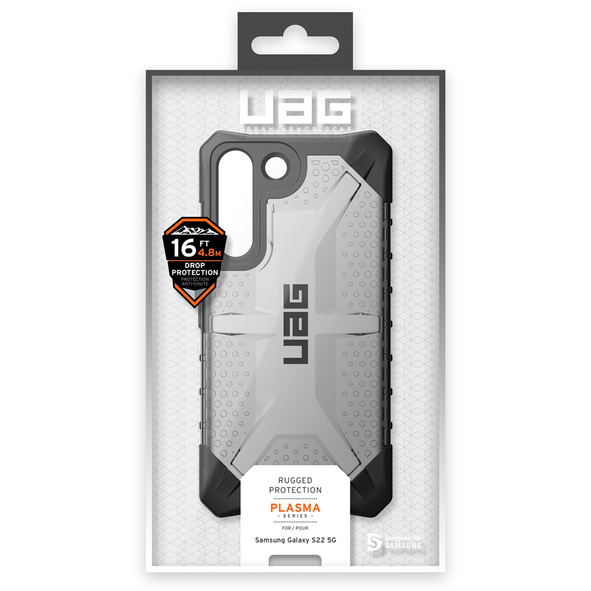 UAG Plasma hoesje voor Samsung Galaxy S22 5G in verpakking.
