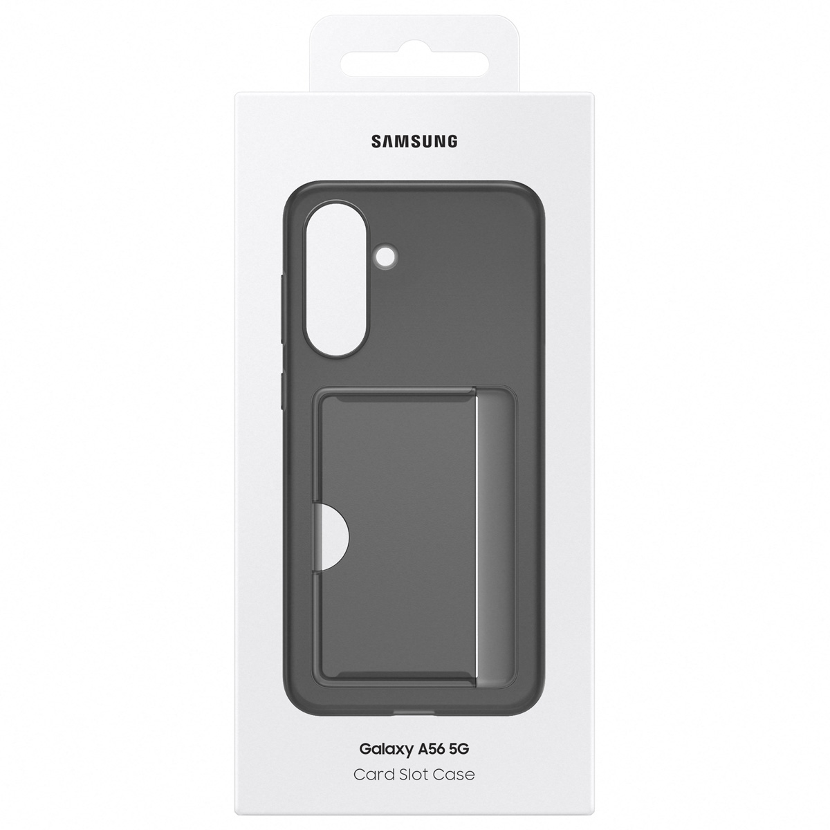 Coque Samsung Galaxy A56 5G gris foncé avec fente pour carte.