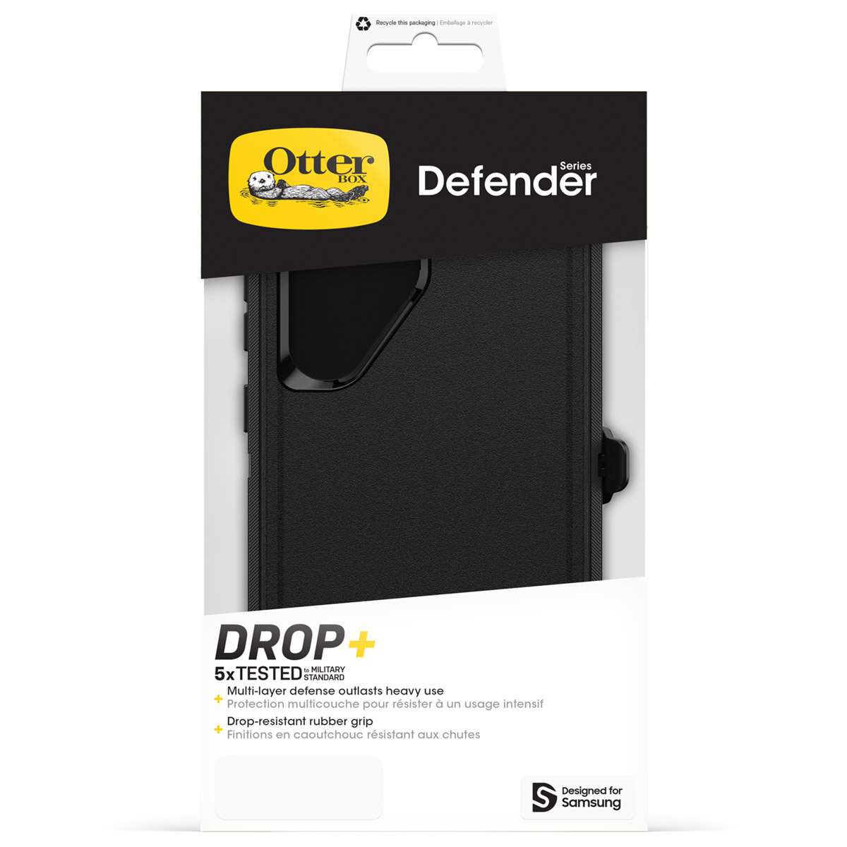 OtterBox Defender hoesje voor Samsung, zwart, met Drop+ bescherming.