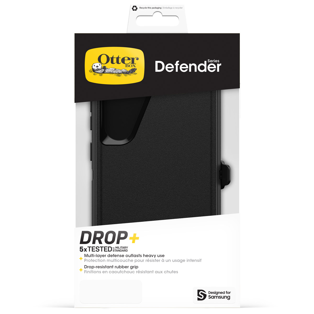 Custodia OtterBox Defender per Samsung con protezione multistrato e impugnatura in gomma.