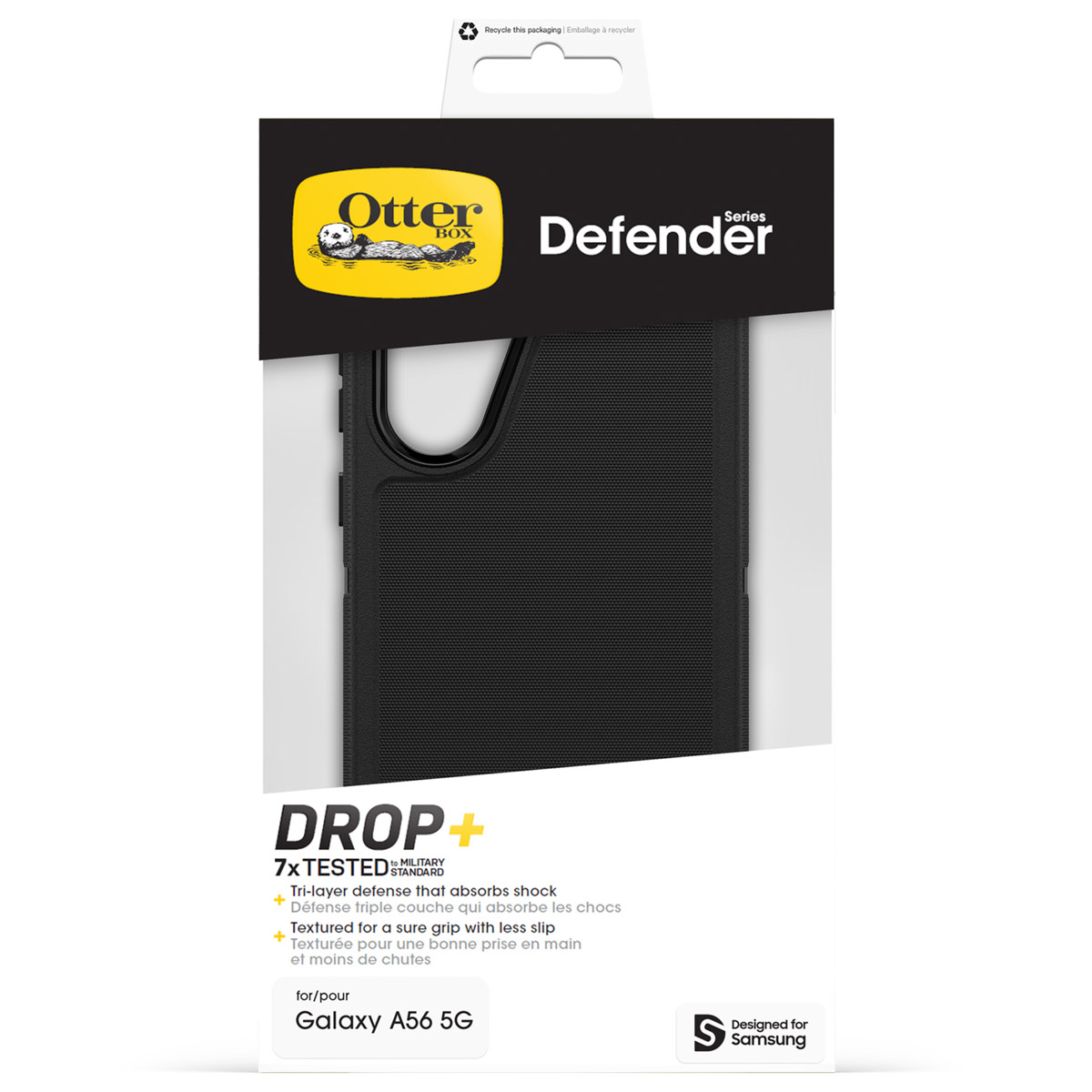 Étui OtterBox Defender noir pour Samsung Galaxy A56 5G.
