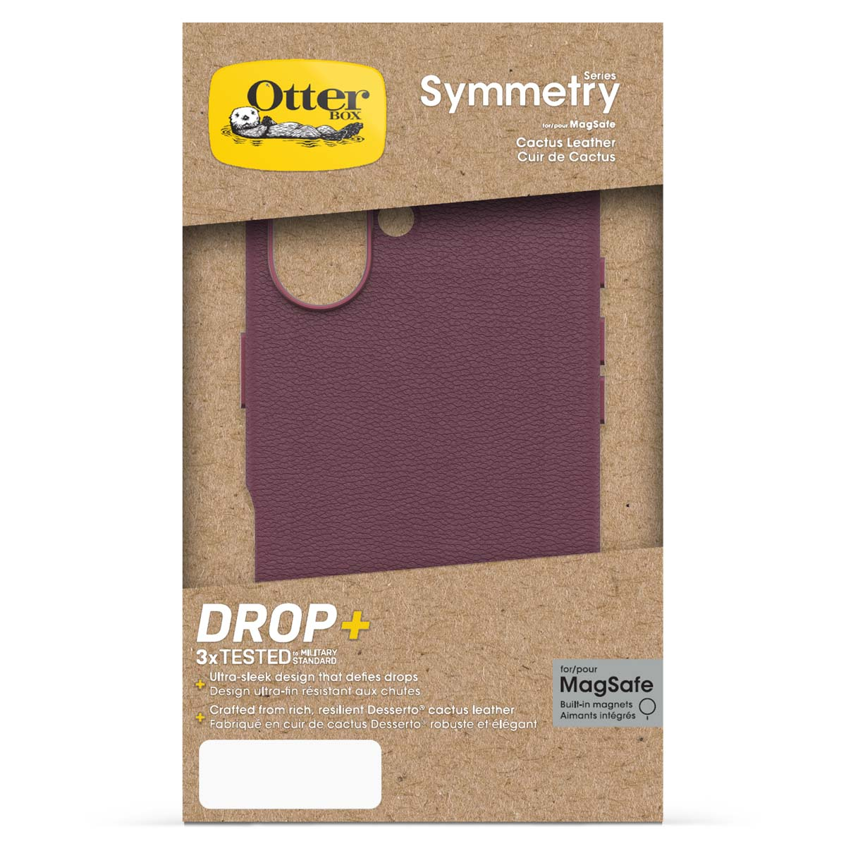 Étui Otterbox Symmetry en cuir de cactus pour MagSafe.