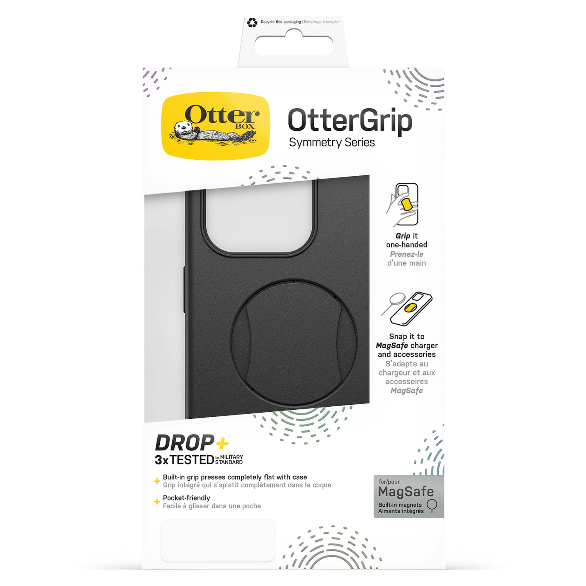 OtterGrip Symmetry Series Hülle mit MagSafe-Kompatibilität und integriertem Griff.