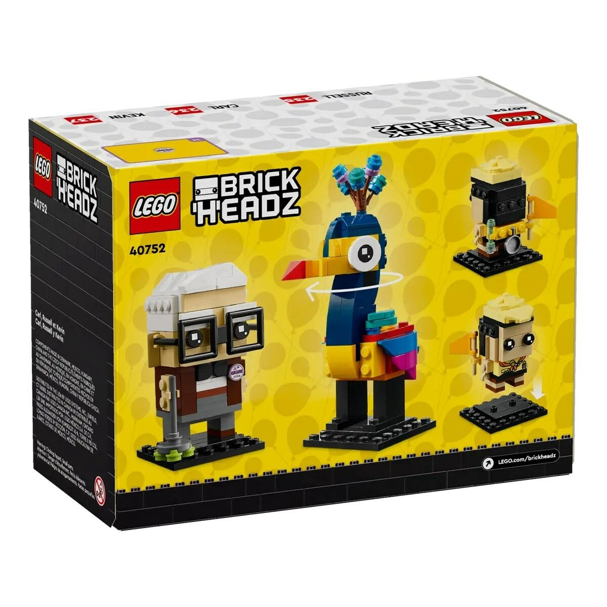 LEGO BrickHeadz Carl, Russell ve Kevin figürlerinin ambalajı.