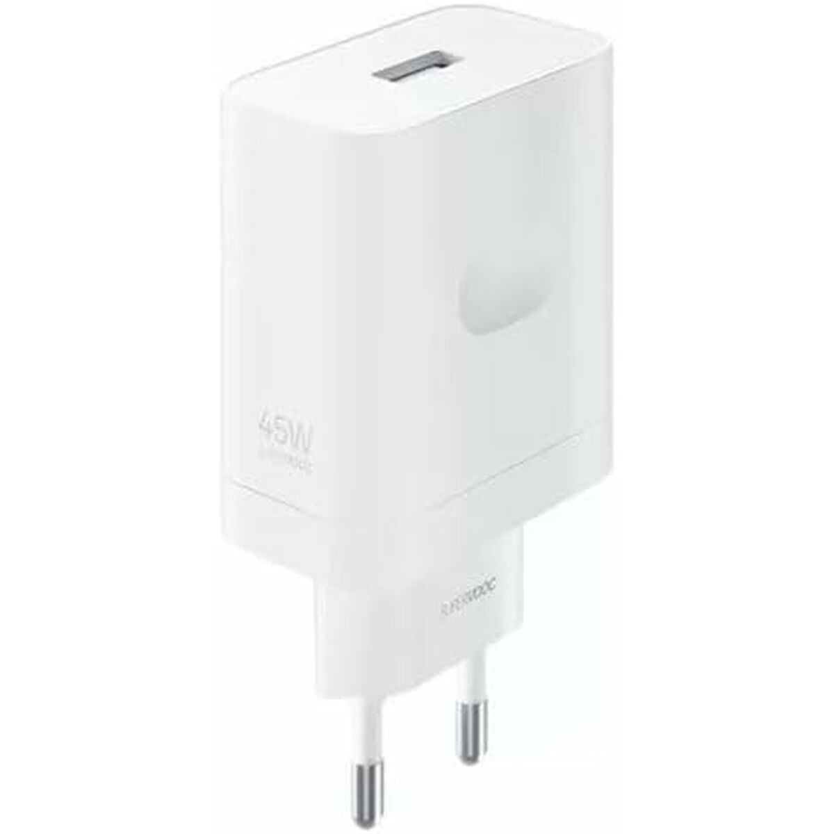 Biała ładowarka 45W z dwoma bolcami i portem USB-C.