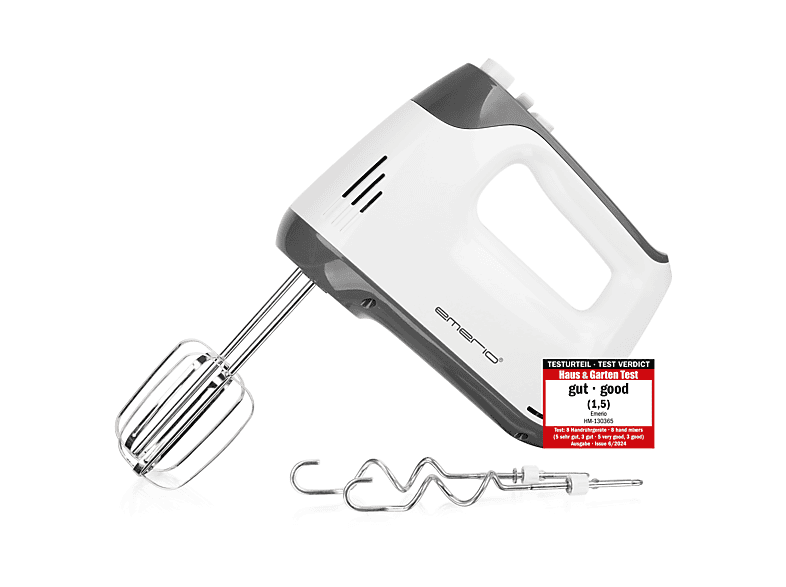EMERIO HM-130365 Handmixer Weiß, Grau (400 Watt)