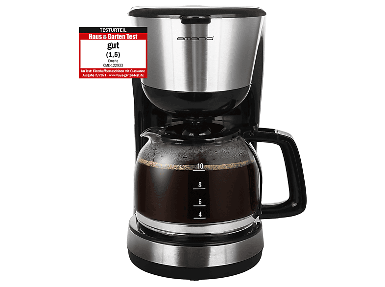 EMERIO CME-122933 Kaffeemaschine Silber, Schwarz