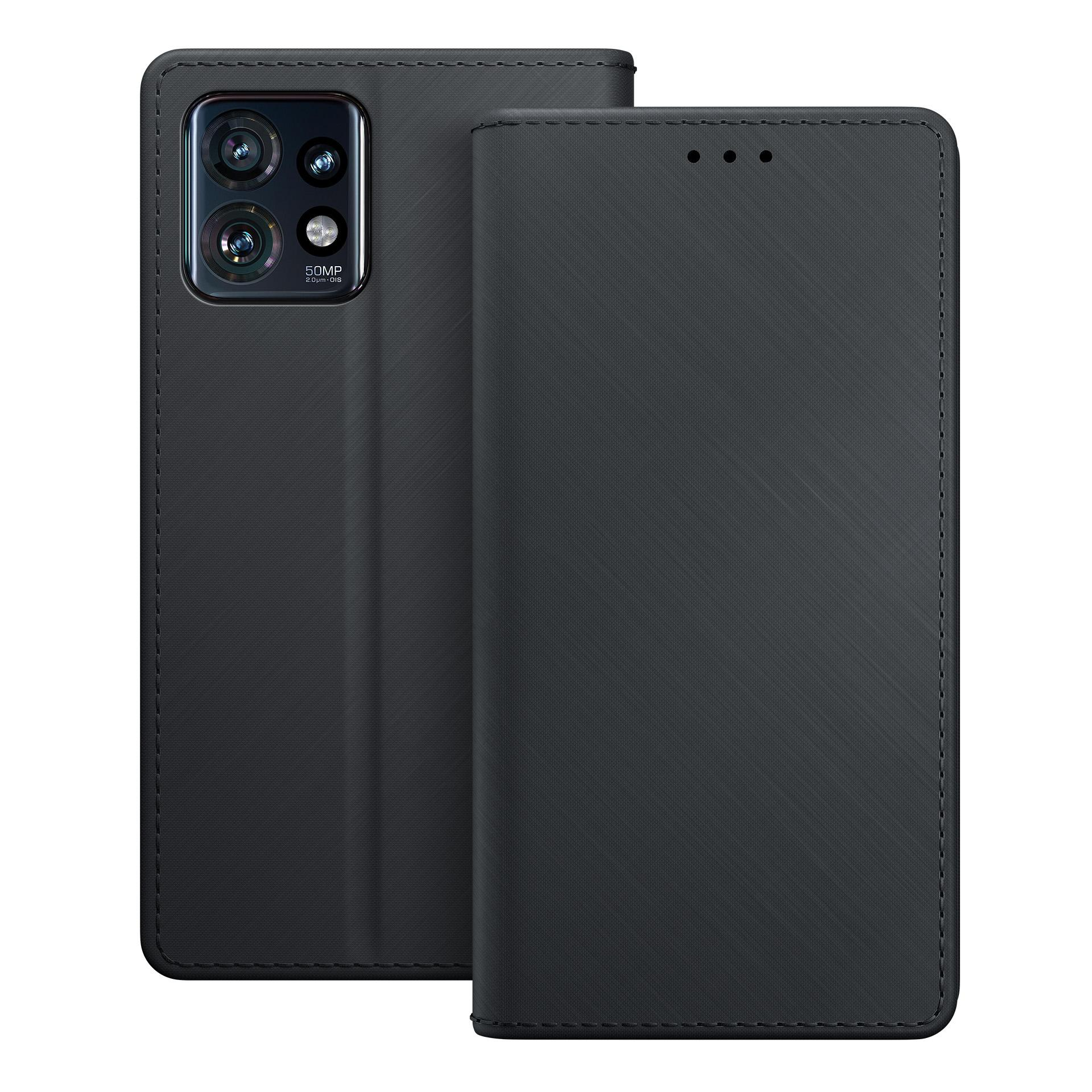 Czarne etui na telefon z widocznym aparatem i trzema obiektywami.