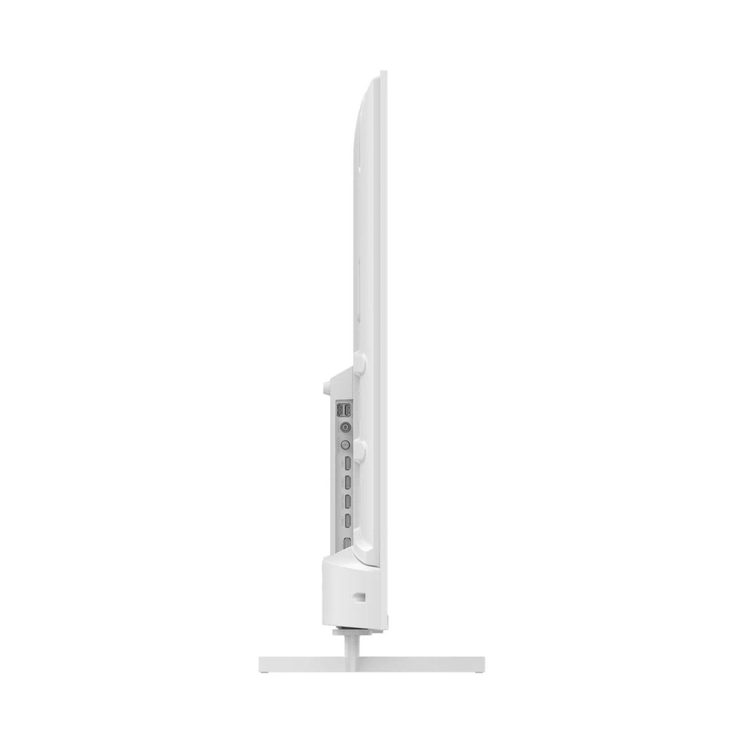 Retro TV bianco con porte e un supporto.
