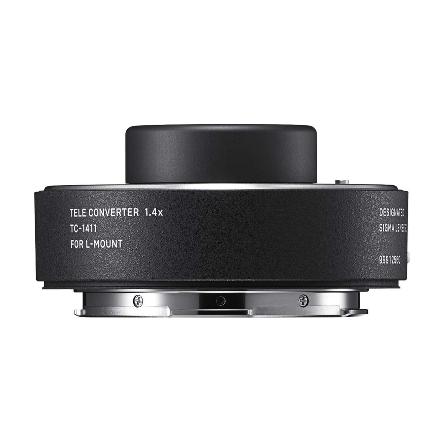 Teleconvertitore Sigma 1.4x TC-1411 per L-Mount, nero con attacco argentato.