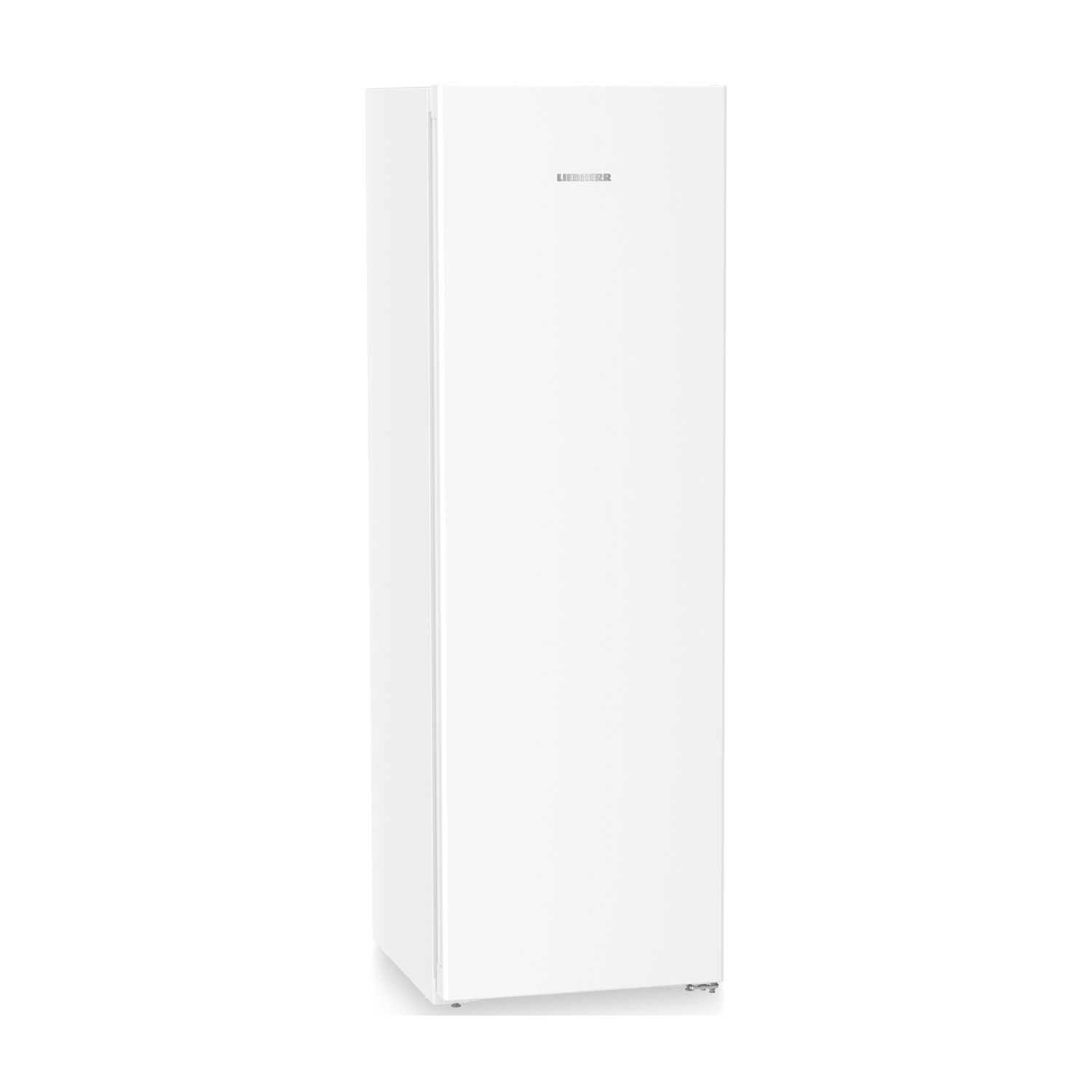 Un refrigerador blanco alto con el logo de LIEBHERR en la parte superior frontal.