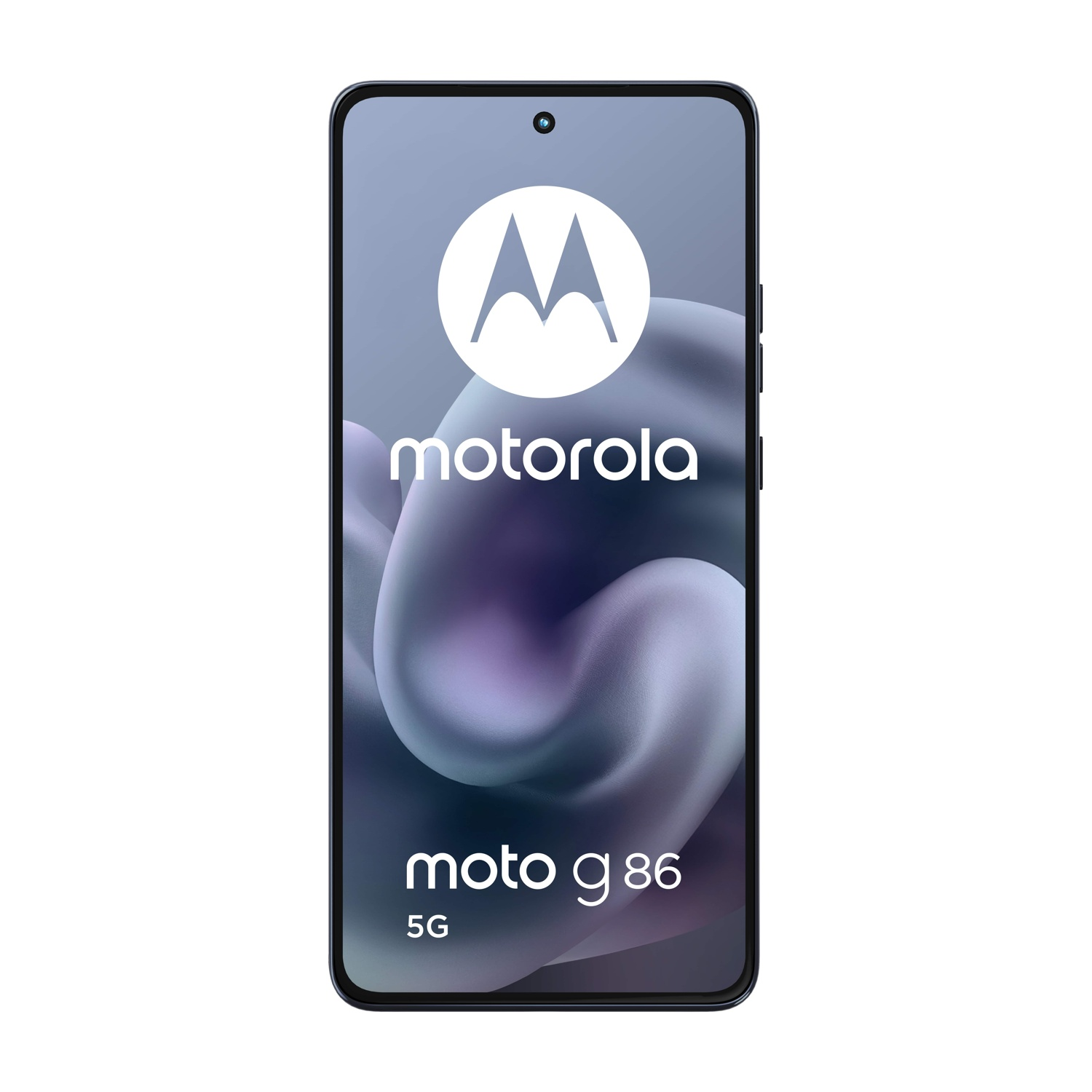 Smartfon Motorola Moto G86 5G z logo Motorola na ekranie.