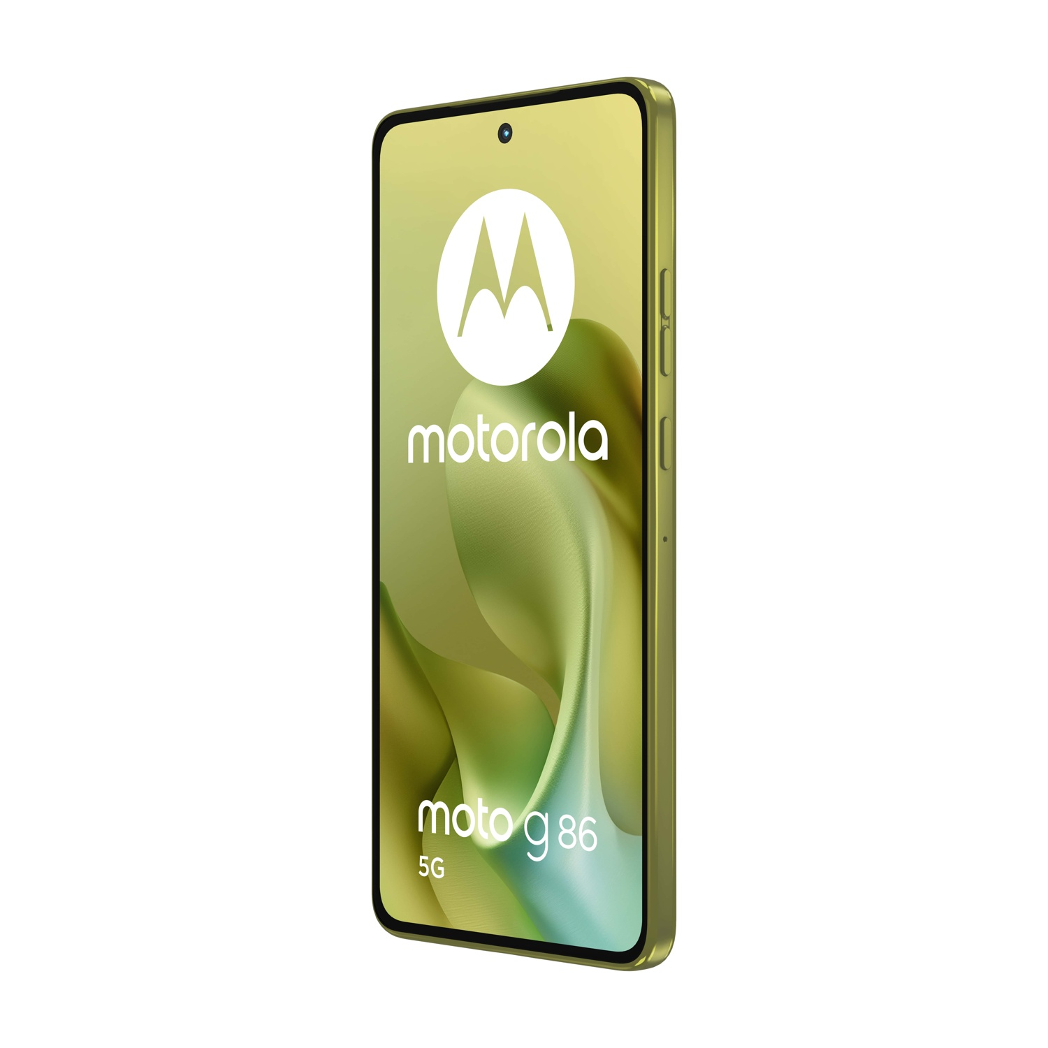 Złoty Motorola Moto G 86 5G na białym tle.