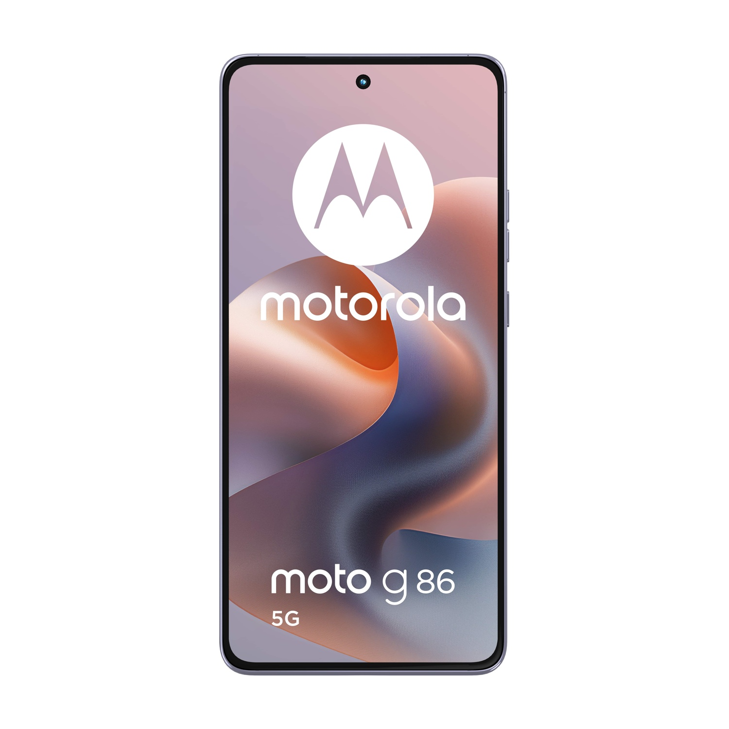 Smartfon Motorola Moto G86 5G z logo M i napisem 'motorola moto g86 5G'.