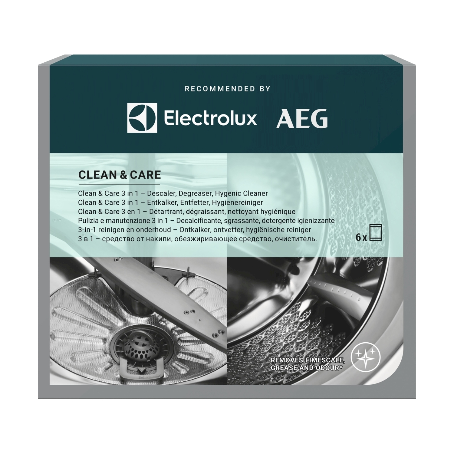 Detergente per lavatrice: "Clean & Care 3 in 1" Electrolux e AEG.