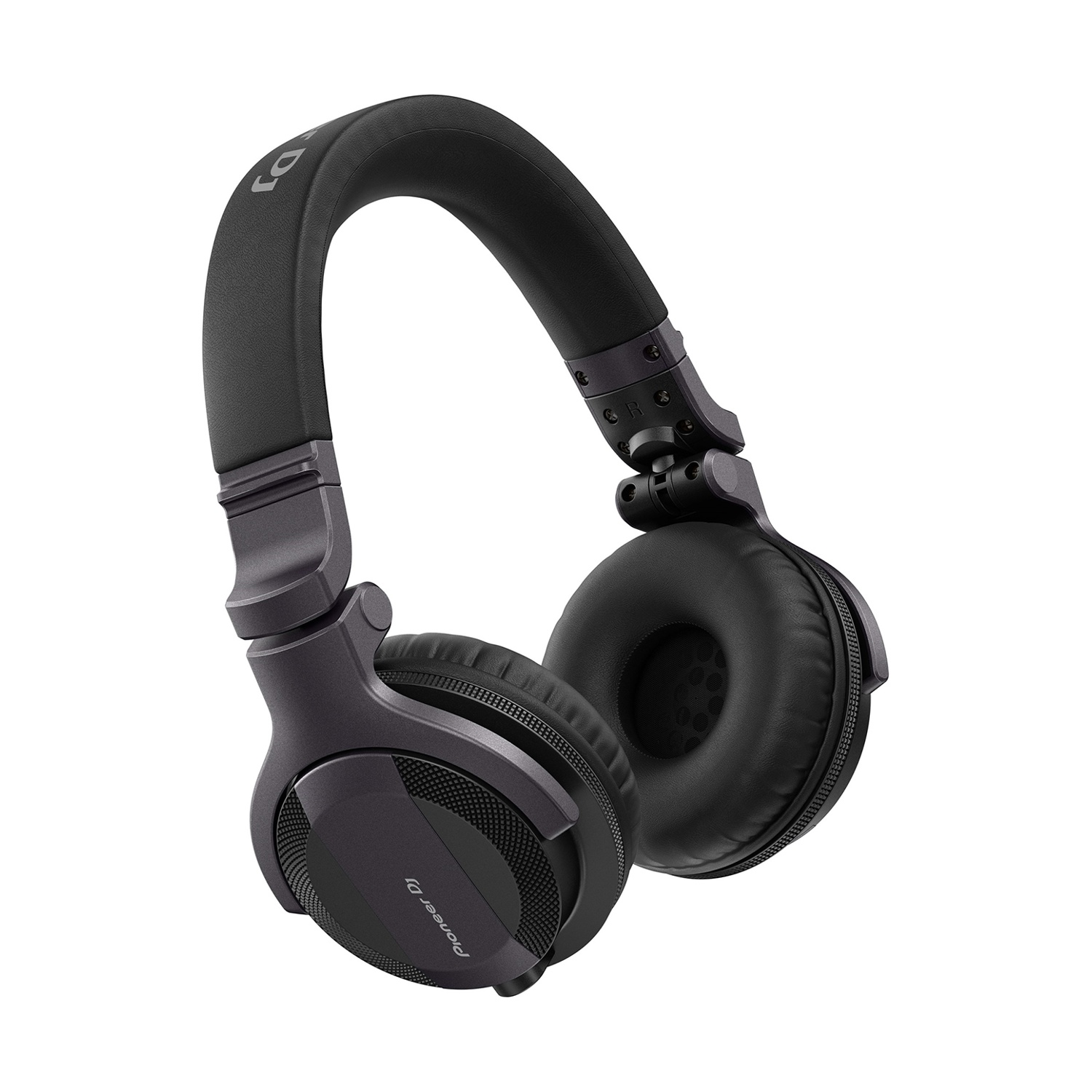 Cuffie DJ nere con archetto e padiglioni imbottiti. Logo Pioneer DJ.
