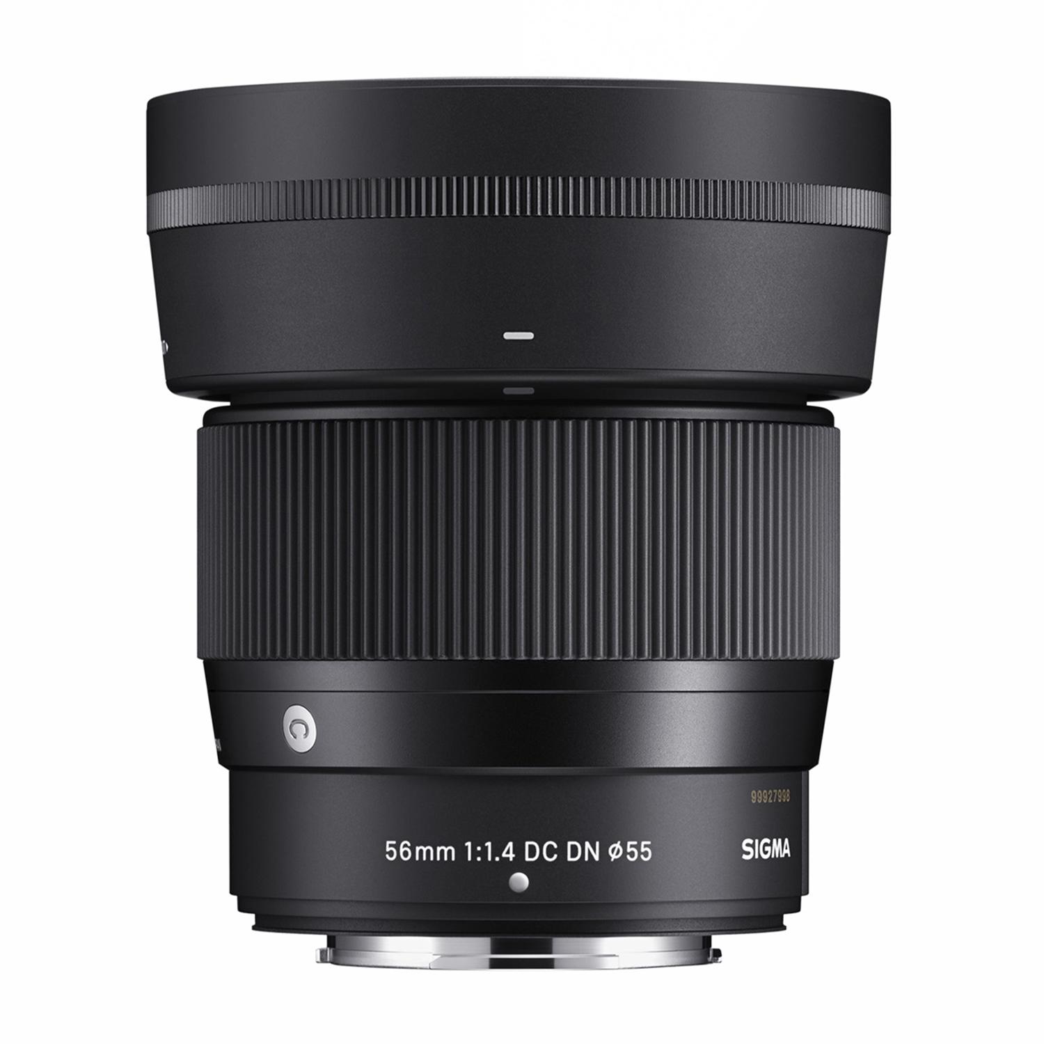 Czarny obiektyw Sigma 56mm 1:1,4 DC DN z mocowaniem.