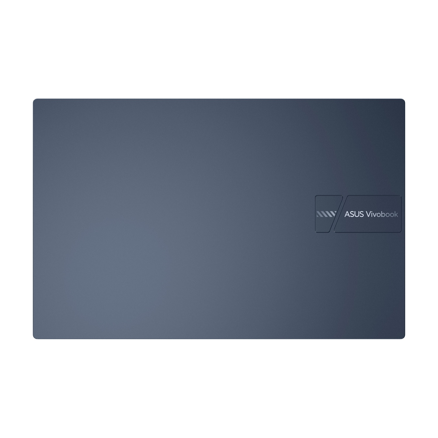 Laptop blu scuro chiuso con logo ASUS Vivobook.