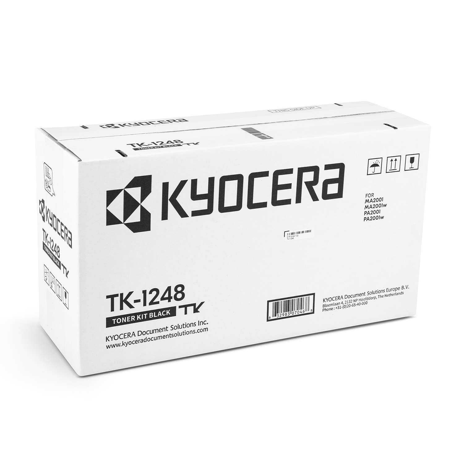 Scatola toner nero Kyocera TK-1248 con logo Kyocera e informazioni prodotto.