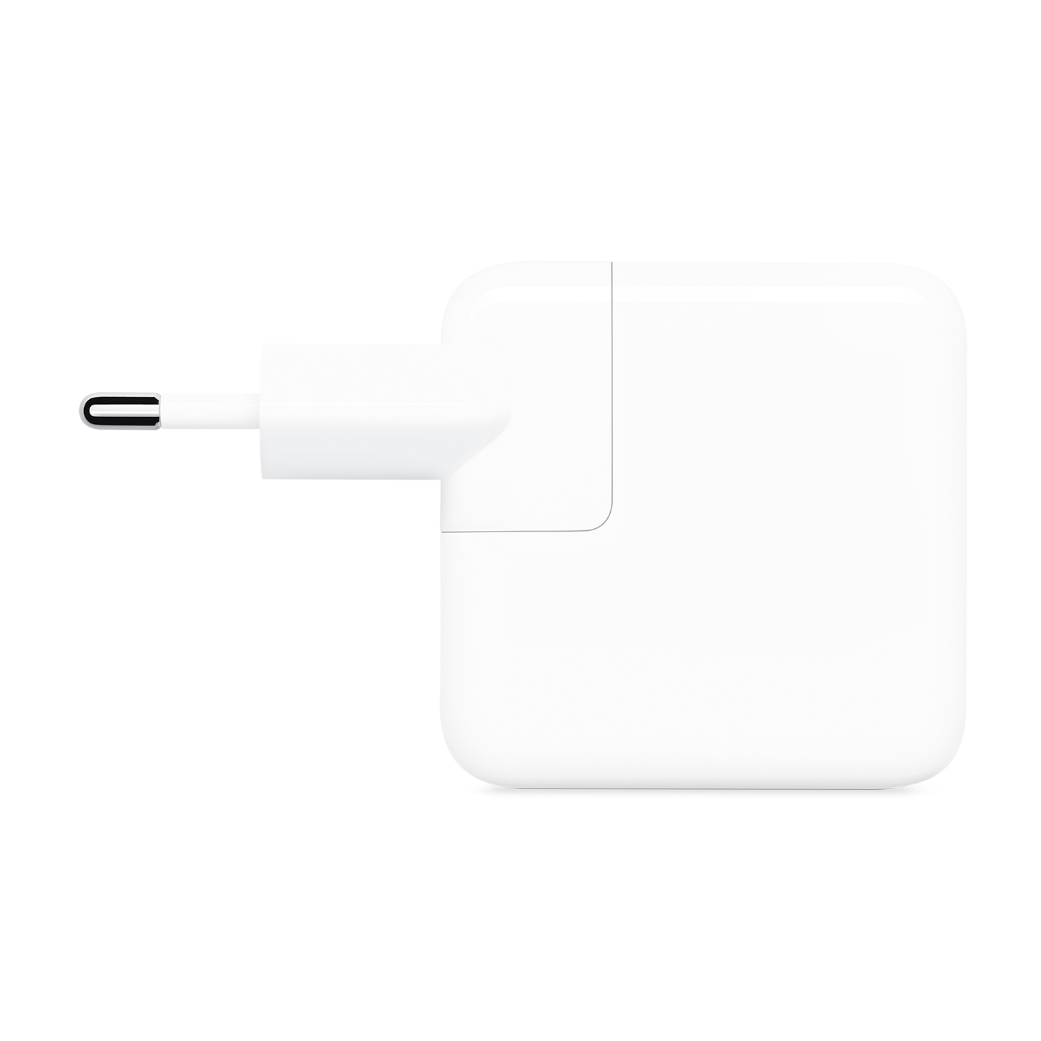 Un adaptateur USB-C blanc à deux broches.