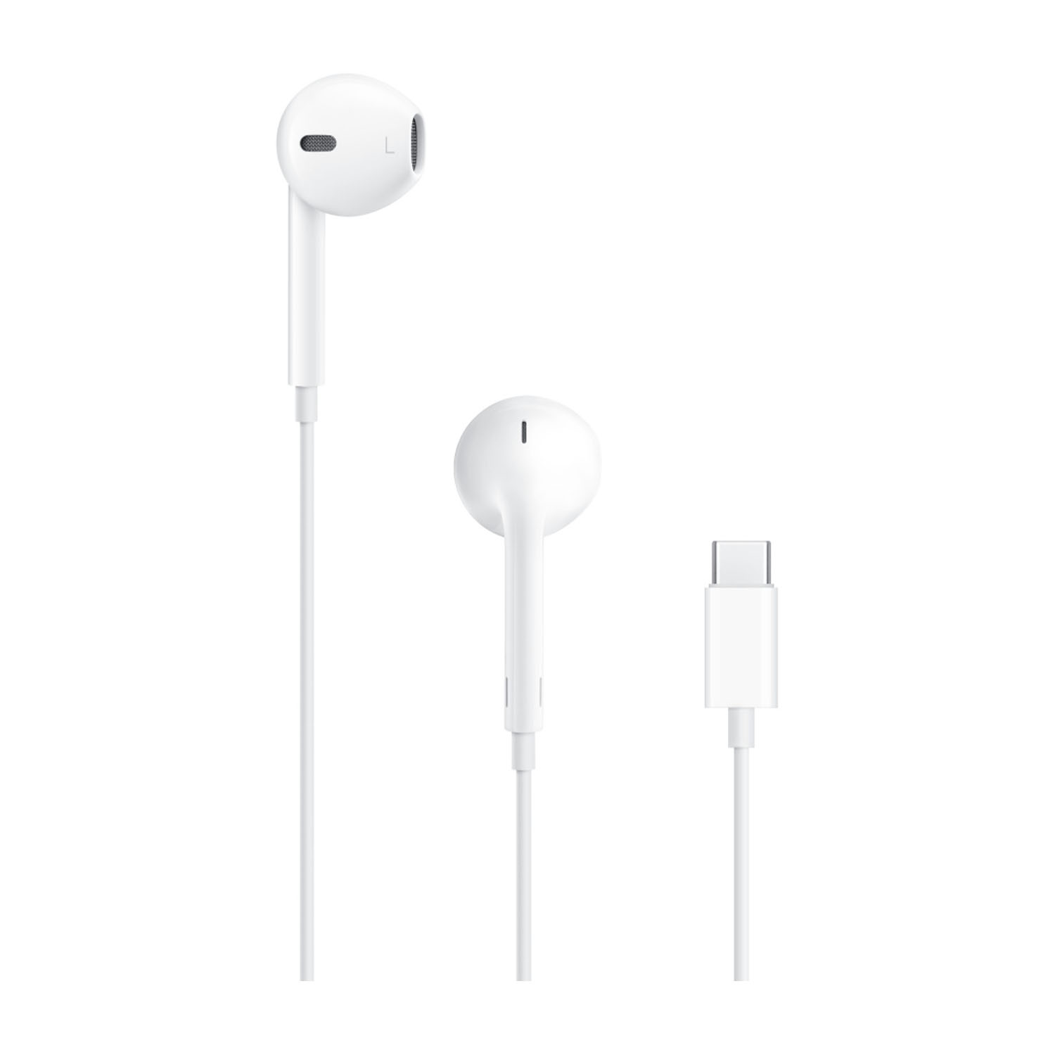 Weiße Kopfhörer mit USB-C-Anschluss.