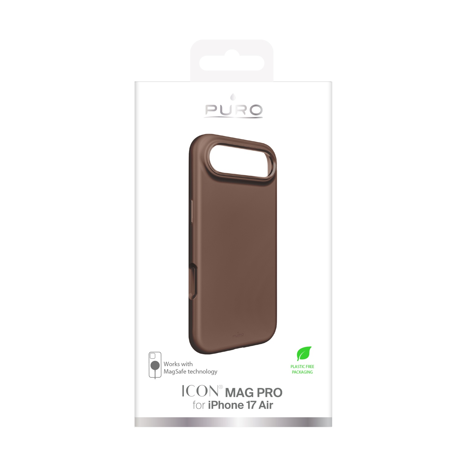 Custodia marrone per iPhone 17 Air con tecnologia MagSafe