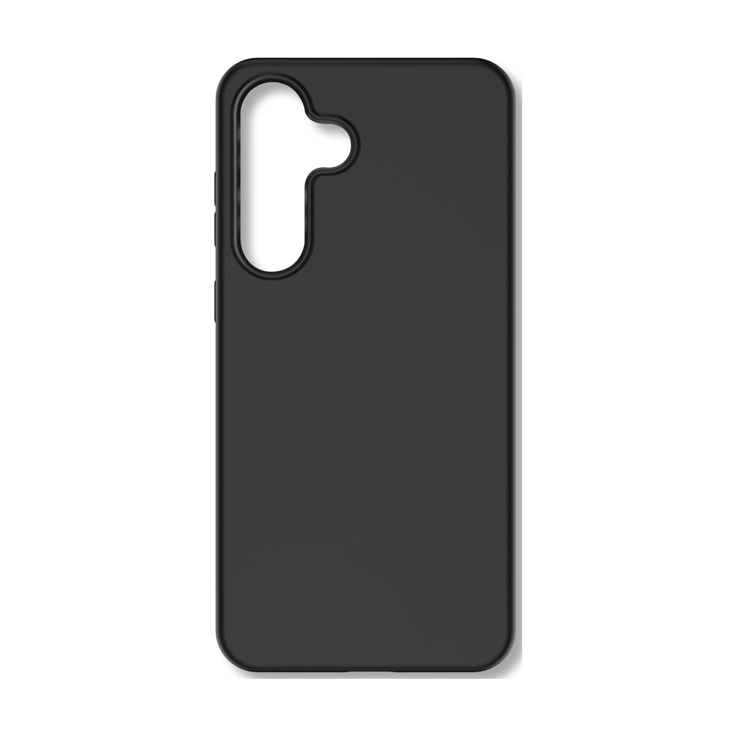Custodia nera per telefono con ritaglio per fotocamera sul retro.