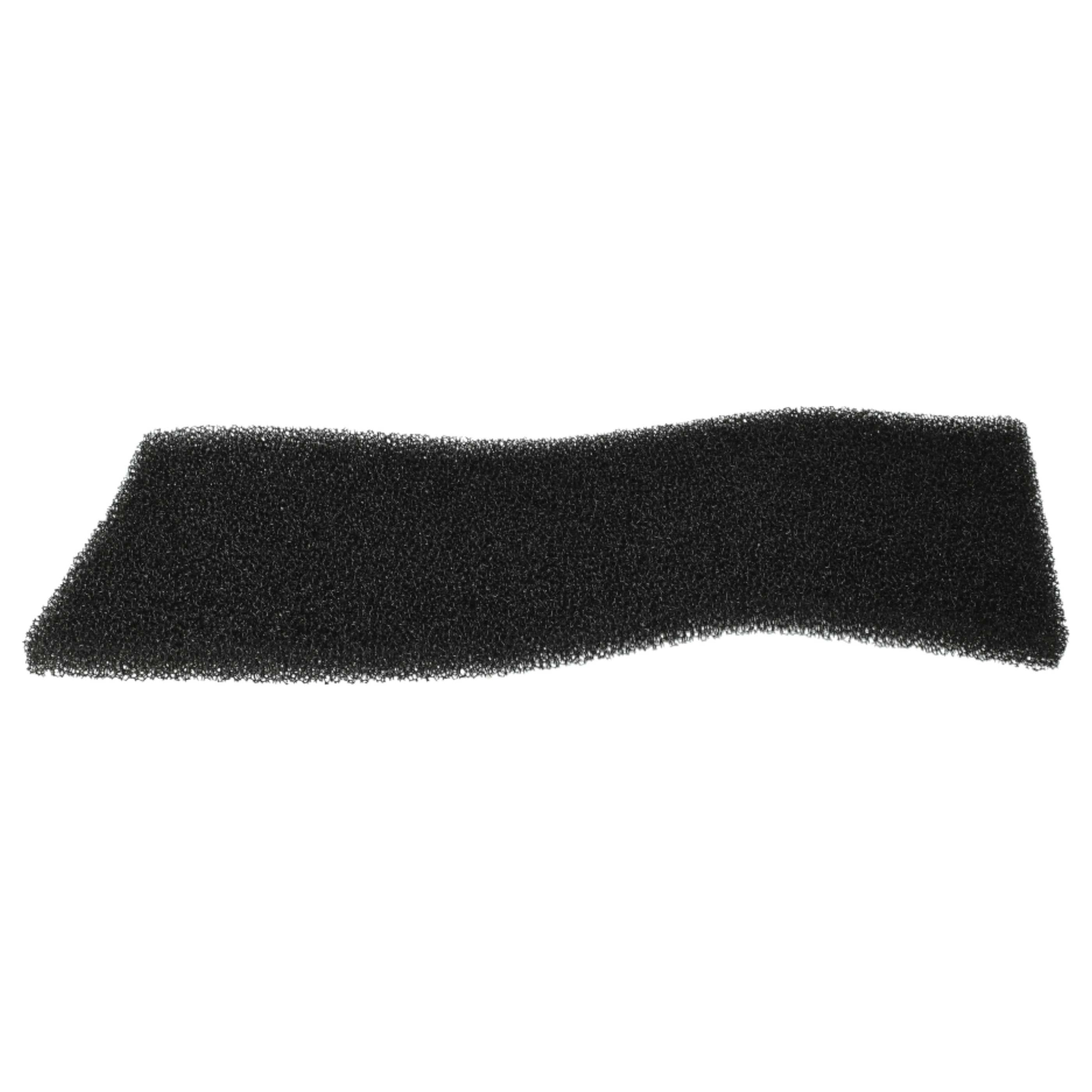 Ein schwarzer Schaumstofffilter mit einer wellenförmigen Oberseite.