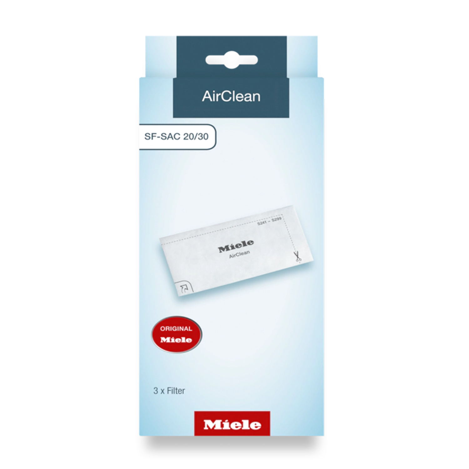 Miele AirClean SF-SAC 20/30 Filterpackung mit 3 Filtern.
