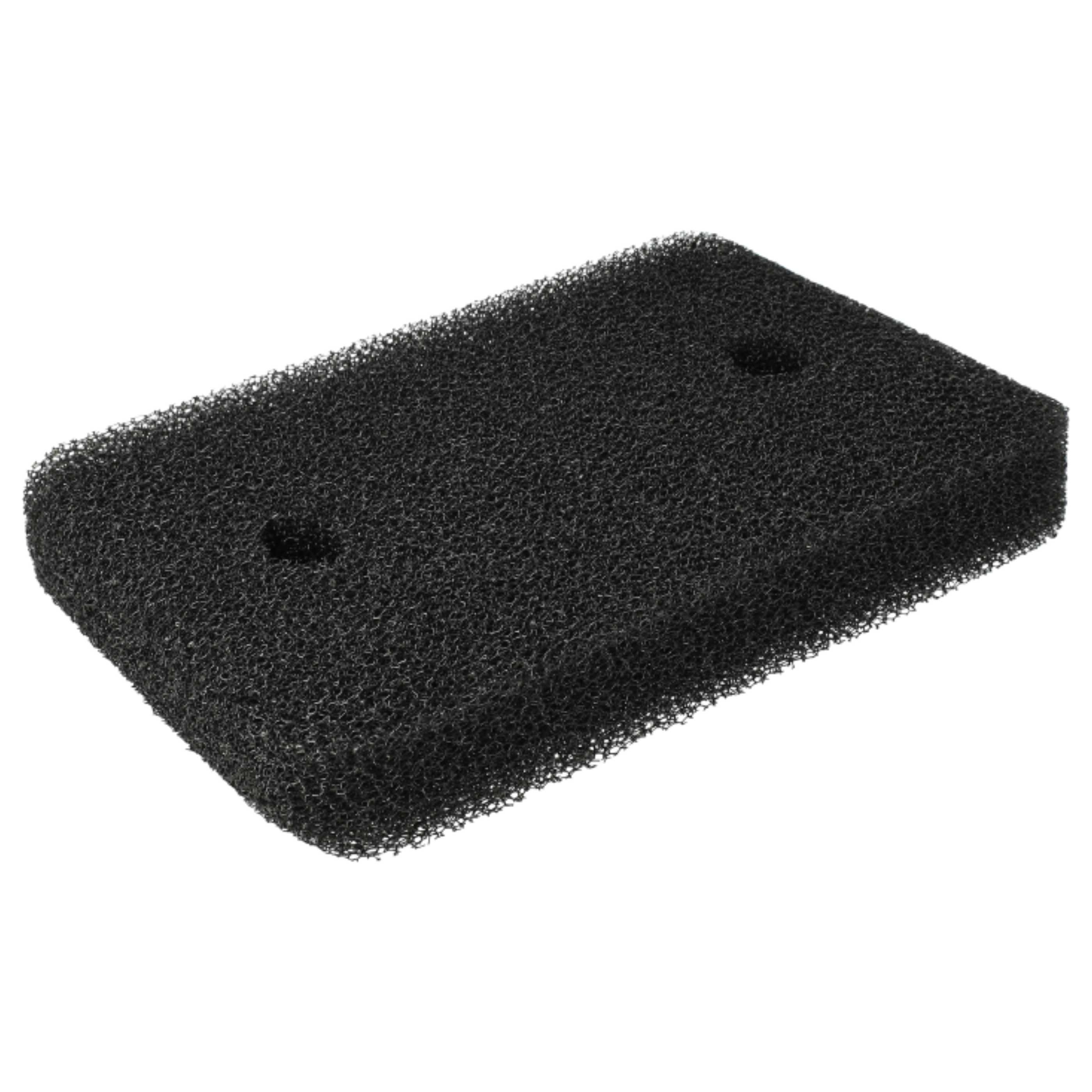 Schwarzer Schaumstofffilter mit zwei ovalen Löchern.
