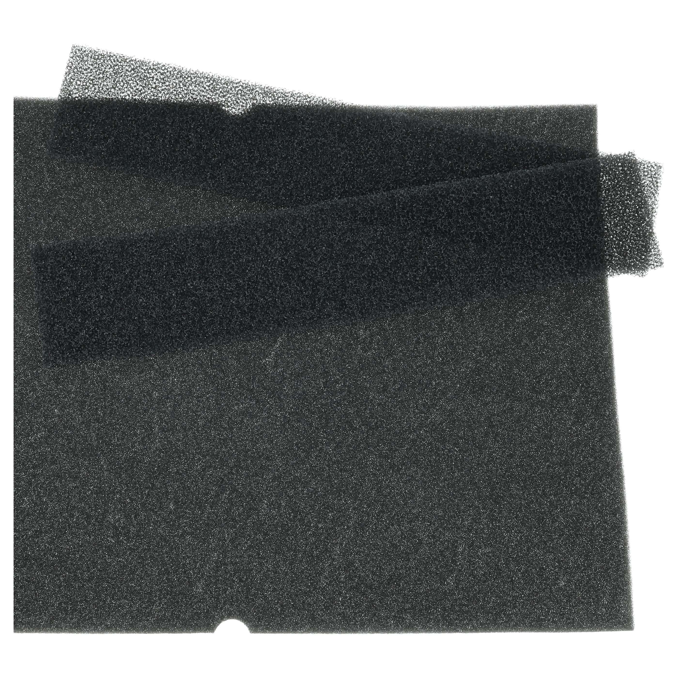 Drei schwarze Schaumstoffstücke liegen übereinander. Eines ist schmal.