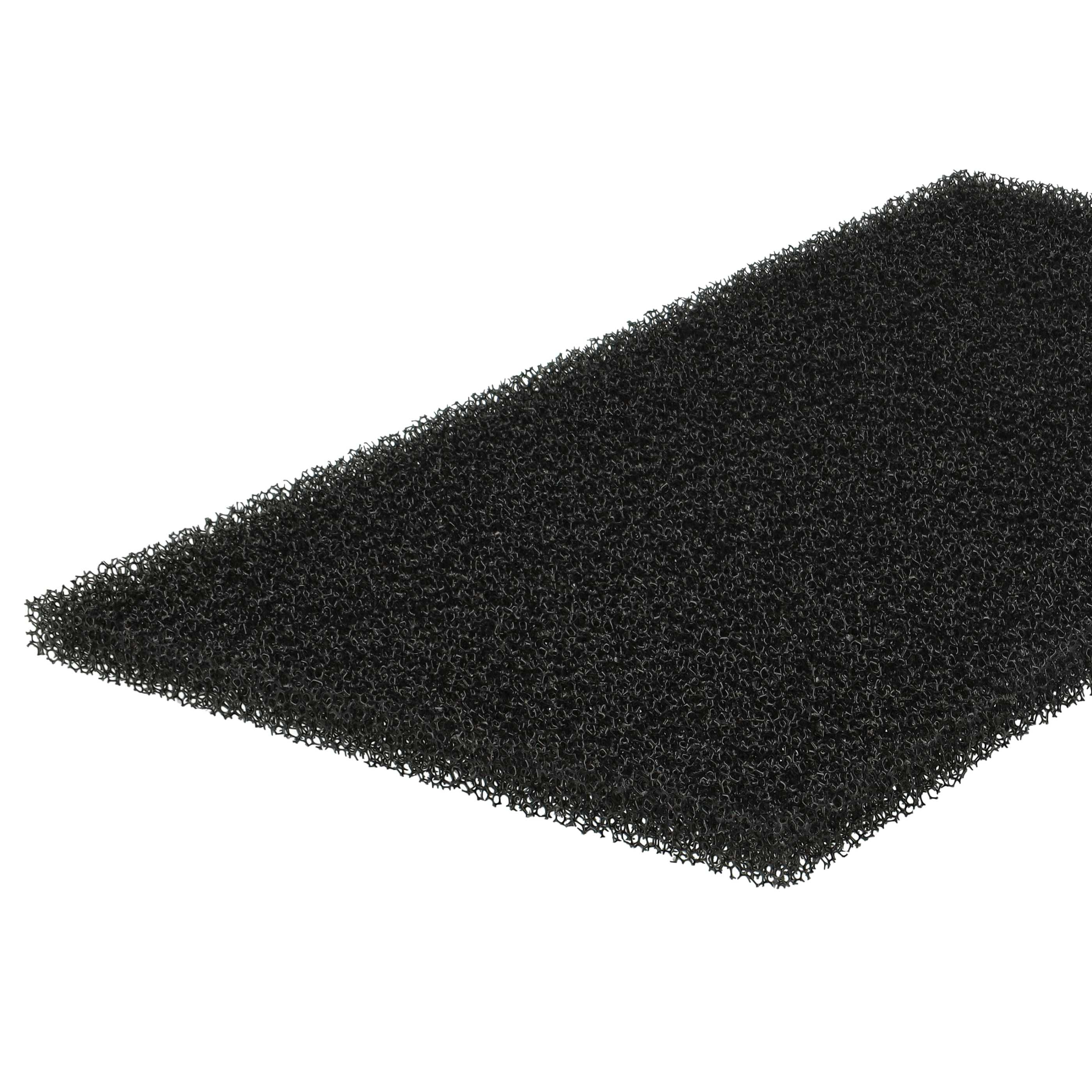Schwarzer Schaumstofffilter mit wabenartiger Struktur.