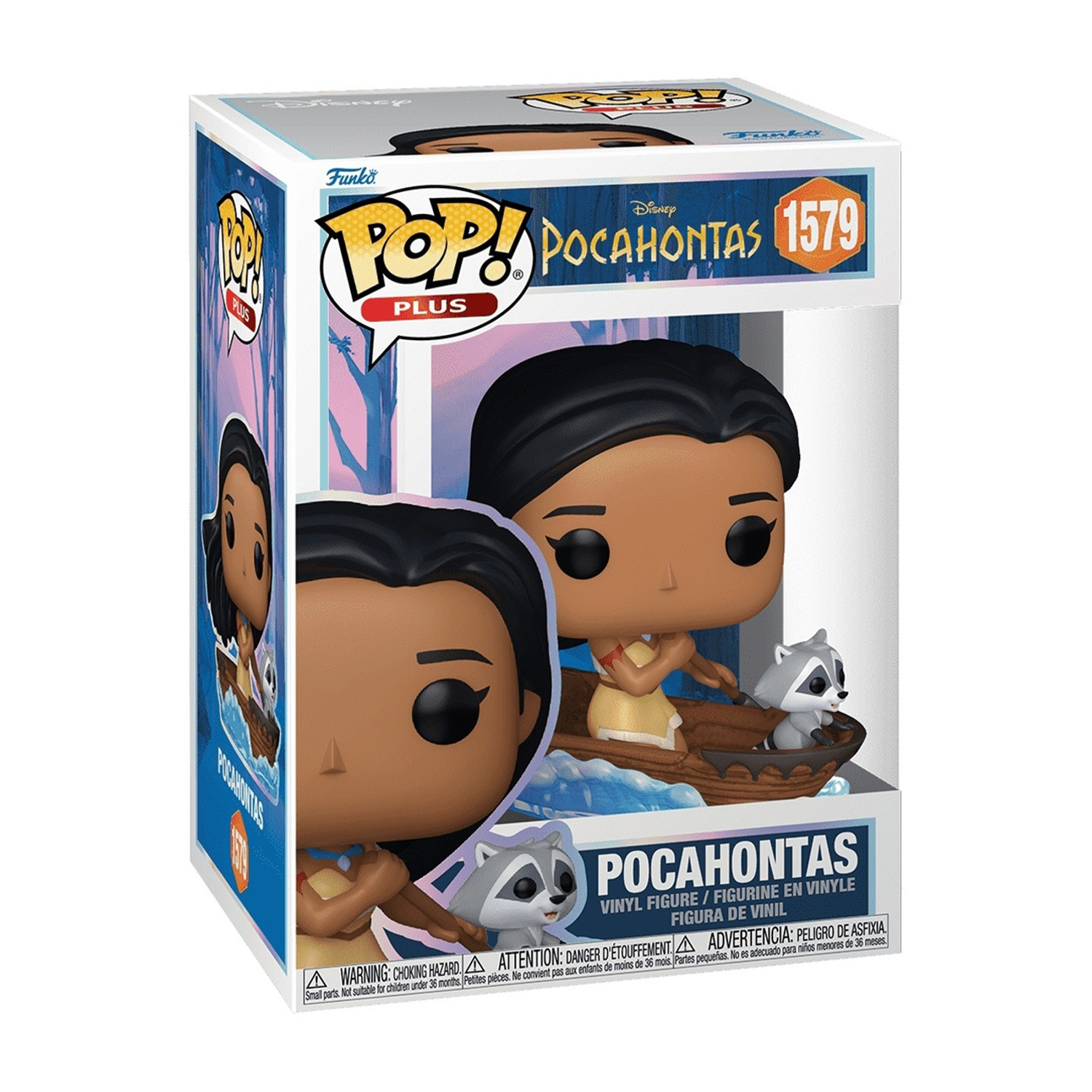 Action figure Funko Pop! di Pocahontas in barca con Meeko, n. 1579.