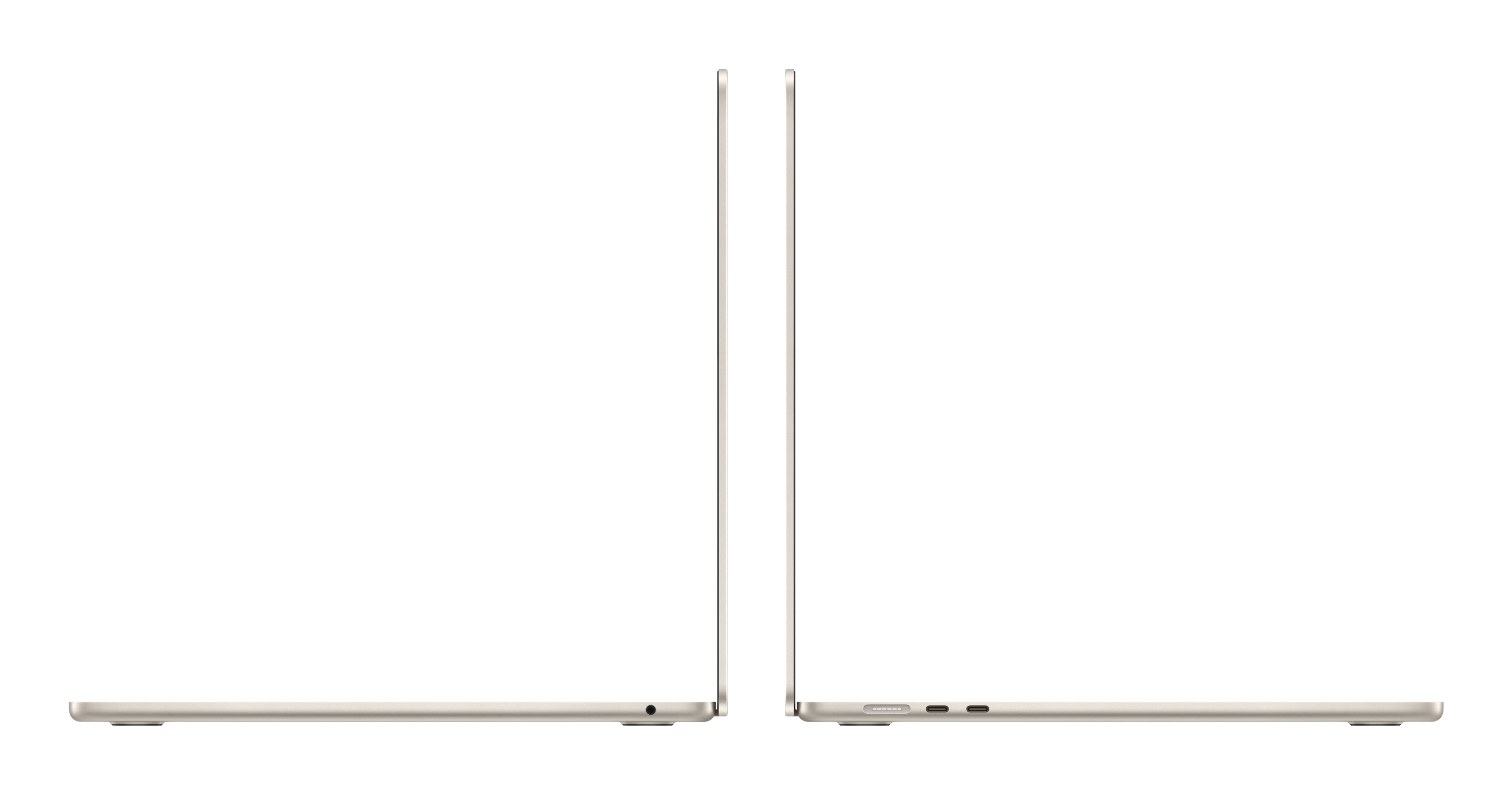 Due laptop di profilo, color argento, su sfondo bianco.