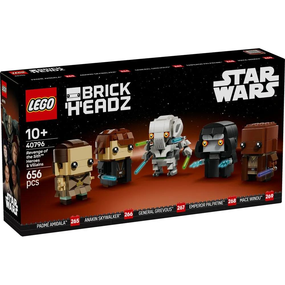 Padmé, Anakin, Grievous, Palpatine ve Mace Windu'nun yer aldığı LEGO Star Wars BrickHeadz seti.